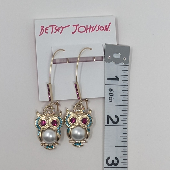 NWT Betsey Johnson Owl Earrings - Picture 2 of 5